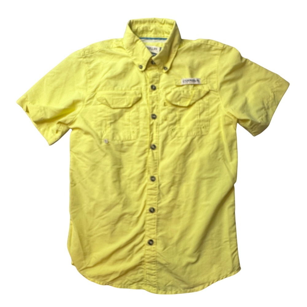 Magellan Shirt Boys M 10-12 Yellow Laguna Madre Fish Gear Relaxed Fit Fishing